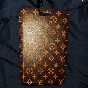 Louis Vuitton Brown and Gold Lanyard Id Holder Monogram Tag